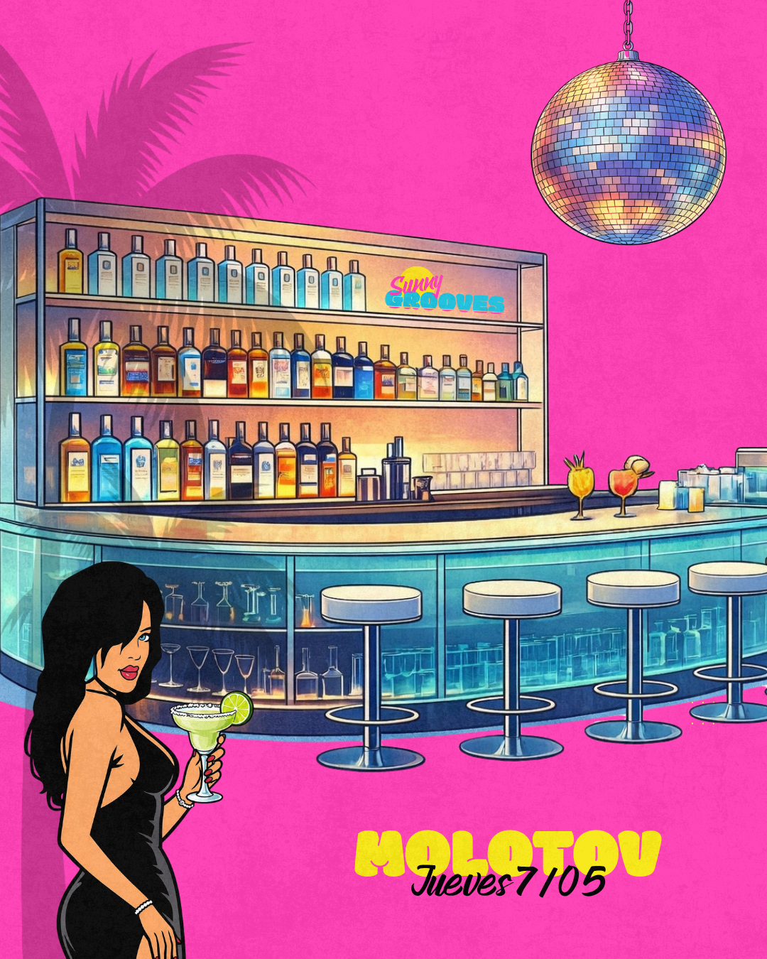 Cartel de Sunny Grooves en Molotov